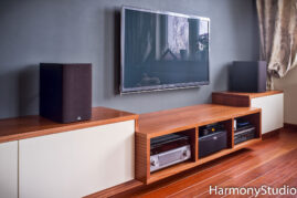 Zabudowa RTV - projekt i realizacja mebli do salonu na wymiar